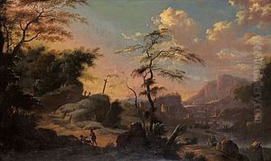 Vidstrackt Landskap Med Figurstaffage by Cornelis Huysmans
