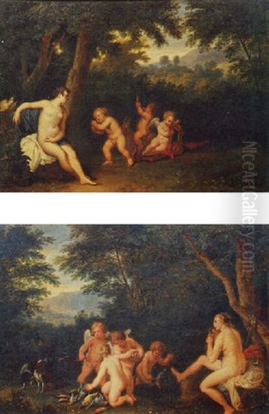 Wooded Landscape With Venus And Putti Disporting - view 1