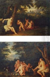 Wooded Landscape With Venus And Putti Disporting