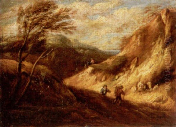 A Mountainous Landscape With Travellers - view 1