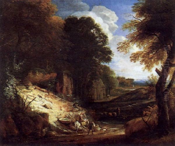 Waldlandschaft Mit Reisenden - view 1