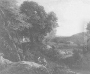 Shepherdesses On A Wooded Hillside