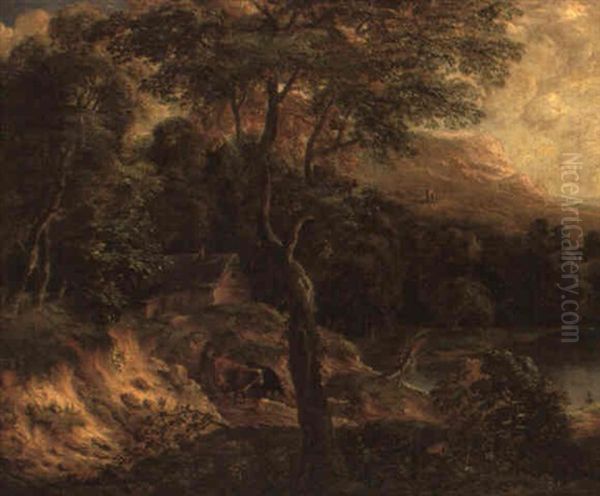 Waldlandschaft Mit Hirten Und Kuhen - view 1