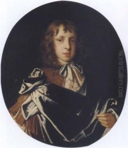 Portrait Of A Boy Wearing A Brown Tunic And Blue Robes