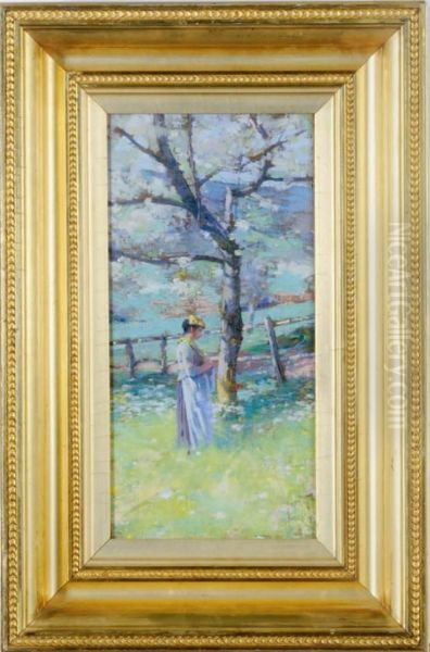 A Pensive Lady In A Spring Meadow - view 1