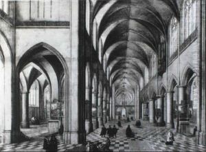 Figures In A Church Interior by Jacob Huysmans