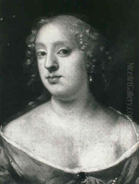 Portrait Of A Lady, Head And Shoulders, In A Brown Dress - view 1