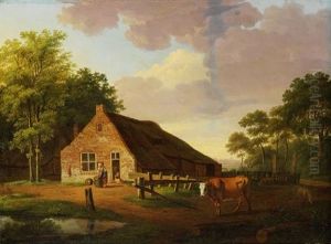 Gehoft In Bewaldeter Landschaft Gehoft In Bewaldeter Landschaft