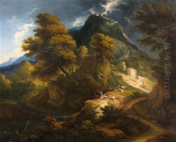 Berglandschaft Bei Aufziehendem Gewitter - view 1