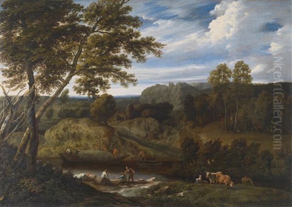 Eine Baumbestandene Flusslandschaft - view 1
