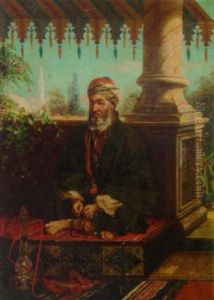 An Elder Seated On A Terrace