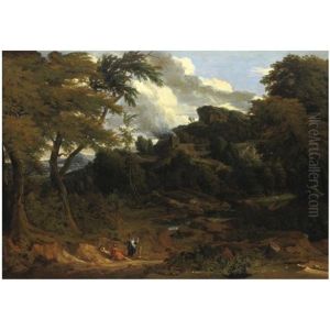 Paesaggio Con Figure E Un Castello Sul Fondo by Jan Baptiste Huysmans