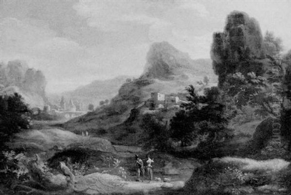 Sudliche Berglandschaft Mit Figurenstaffage - view 1