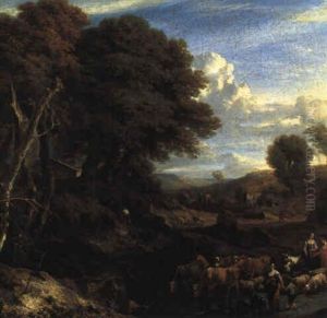 Landschaft Mit Einer Herde by Jan Baptiste Huysmans