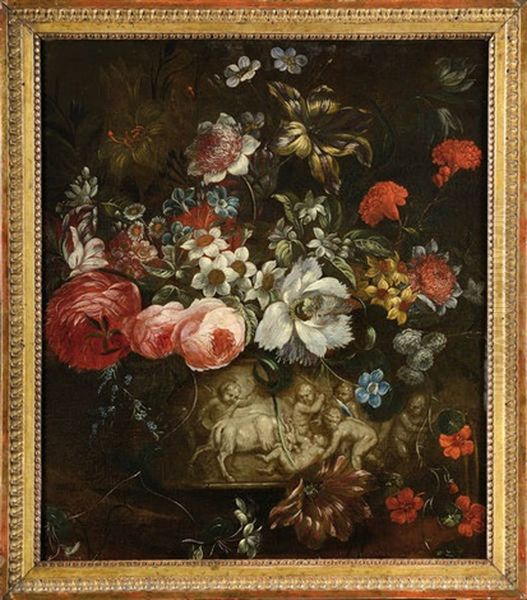 Vase De Fleurs Sur Un Entablement - view 1