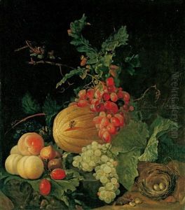 Stillleben Mit Fruchten Und Einem Vogelnest by Justus van Huysum