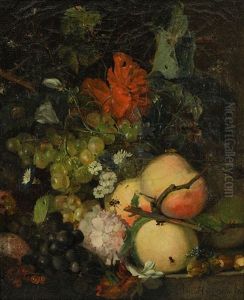 Stillleben Mit Fruchten, Blumen Und Insekten by Jan Van Huysum