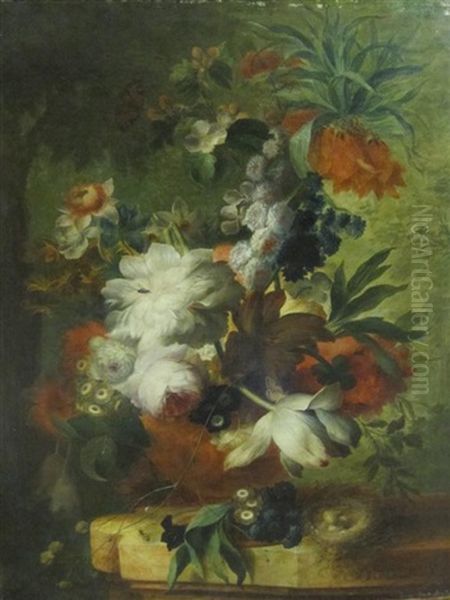 A Still Life Of Fruit And Flowers Bears - view 1