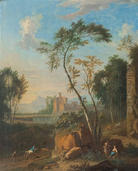 Italienische Landschaft Mit Jagern - view 1