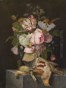 Blumenstillleben Mit Erlegten Vogeln Blumenstillleben Mit Erlegten Vogeln