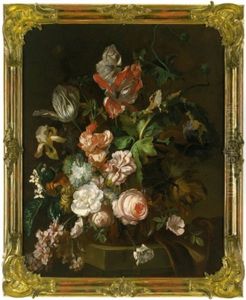 Blumenstraus In Einer Tonvase by Jan Van Huysum