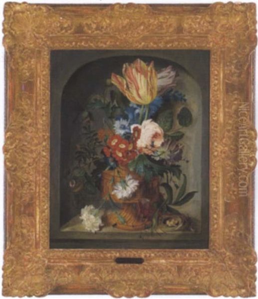 Blumenstraus In Einer Steinernen Vase - view 1
