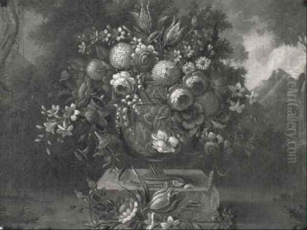 Blumenstilleben In Antiker Vase - view 1