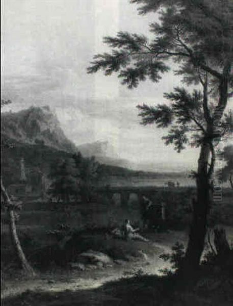 Classical Landscape With Figures By A Small Altar - view 1