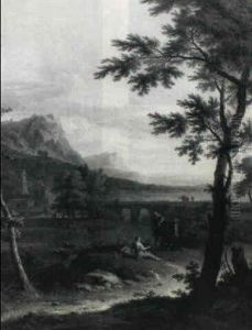 Classical Landscape With Figures By A Small Altar by Jan Van Huysum