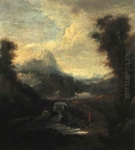 Sudliche Landschaft Mit Figurenstaffage