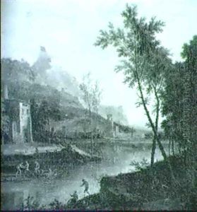 Paysage De Riviere Dans La Campagne Romaine by Jan Van Huysum