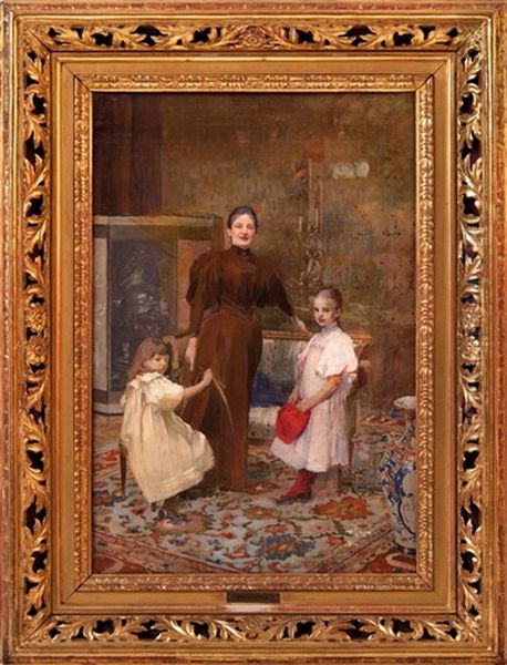 Portrait Of Mrs Hruskova With Children - view 1