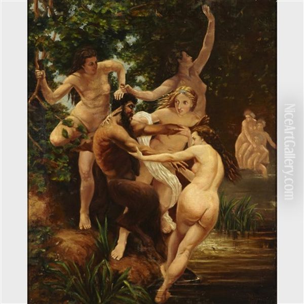 Les Nymphes Et Le Satyre After William Adolphe Bouguereau (1825-1905) - view 1