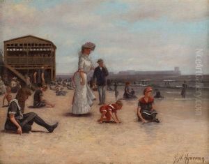 Coney Island Beach Scene by Herman N. Hyneman