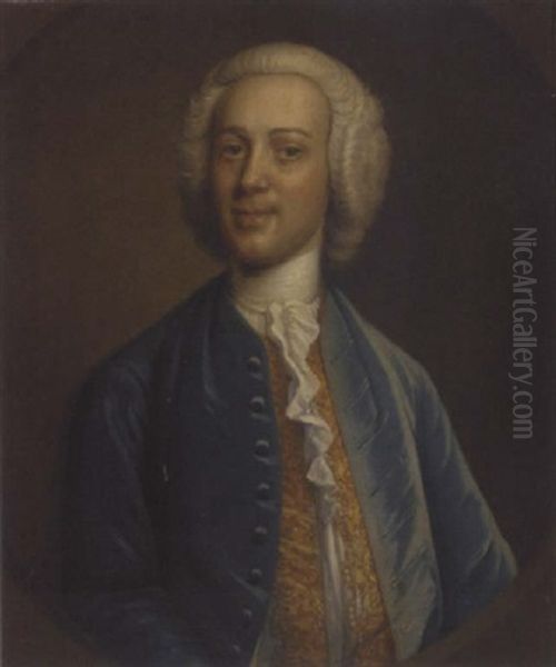 Portrait Of Robert Jenkins In A Blue Coat And Gold Embroidered Waist Coat - view 1