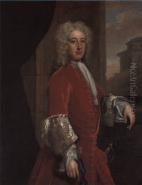 Portrait Of A Gentleman, In Red Coat, By A Window - view 1