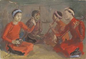 An Intimate Concert In Hu?, Indo-china by Alexander Evgenevich Iacovleff