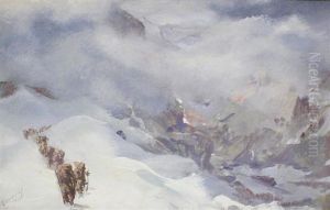 La Croisiere Jaune, Passage Du Col Du Bourzil by Alexander Evgenevich Iacovleff