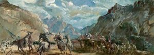 Joueurs De Polo A Misgar (himalaya Pamir) by Alexander Evgenevich Iacovleff