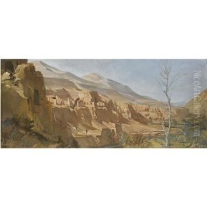 The Thousand Buddha Caves At Bezeklik by Alexander Evgenevich Iacovleff