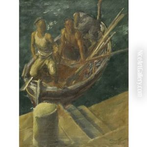 Fishermen At Calvi by Alexander Evgenevich Iacovleff