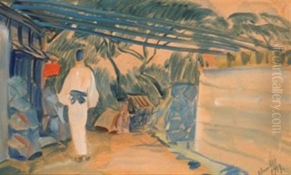 Japanese Woman In The Garden - view 1