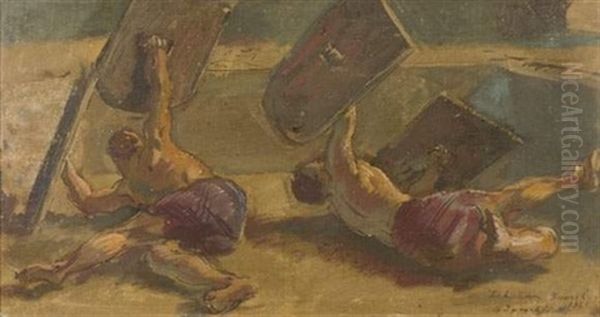 Scene De Combat, L'exercice Du Bouclier - view 1