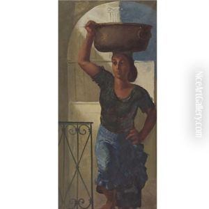 Carrying Water In Capri by Alexander Evgenevich Iacovleff