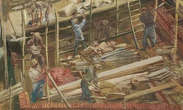 Workers On The Construction Site - view 1
