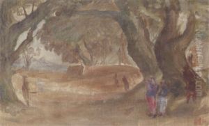 Figures In A Landscape by Alexander Evgenevich Iacovleff