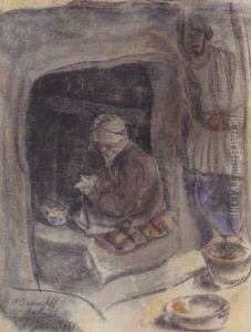 Seated Afghan, Kabul by Alexander Evgenevich Iacovleff