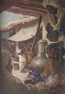 Bazaar At Ghazini by Alexander Evgenevich Iacovleff