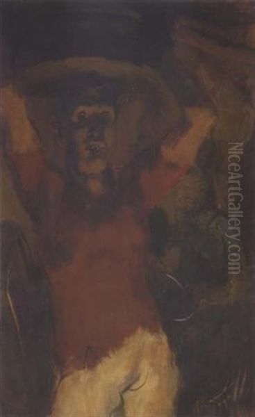 Man Carrying Basket - view 1