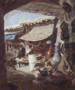 Un Tchai-khane A Ghazni, En Afghanistan